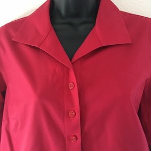 Chicos Button Down Red Long Sleeve Shirt